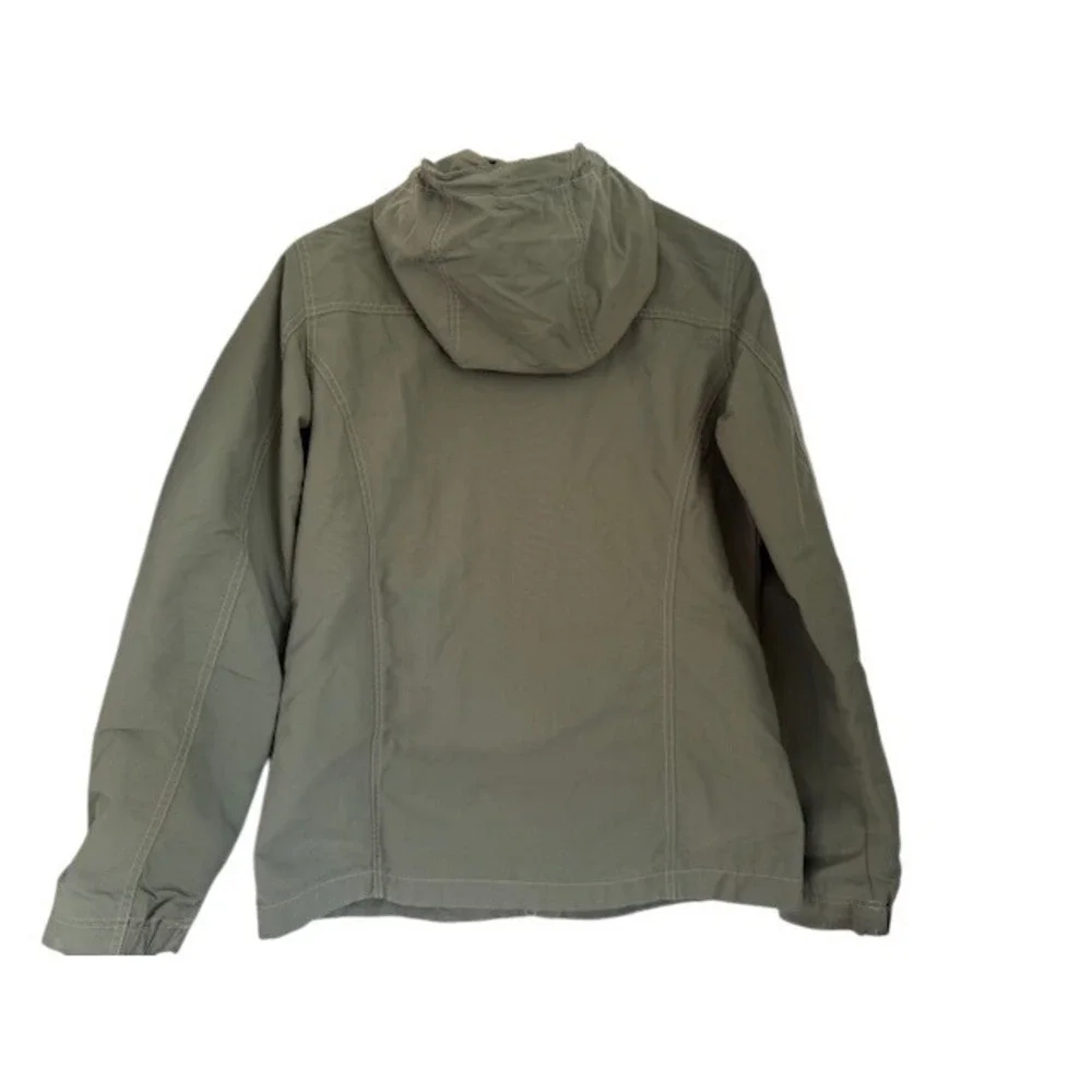 Eddie Bauer Vintage Womens Olive Green Hooded Lightweight Utility Jacket - Small
